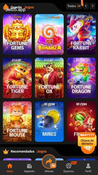 Aplicativo móvel BET05 para iOS e Android